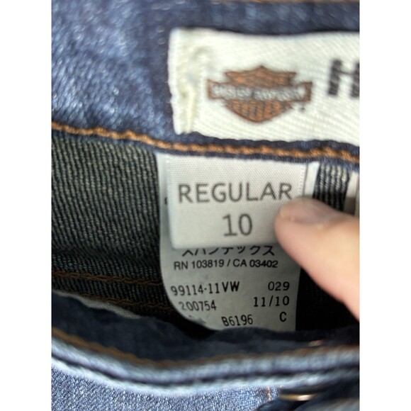 Harley Davidson Jeans Womens 10 Blue Straight Denim Motorcycle Biker regular - Picture 9 of 16